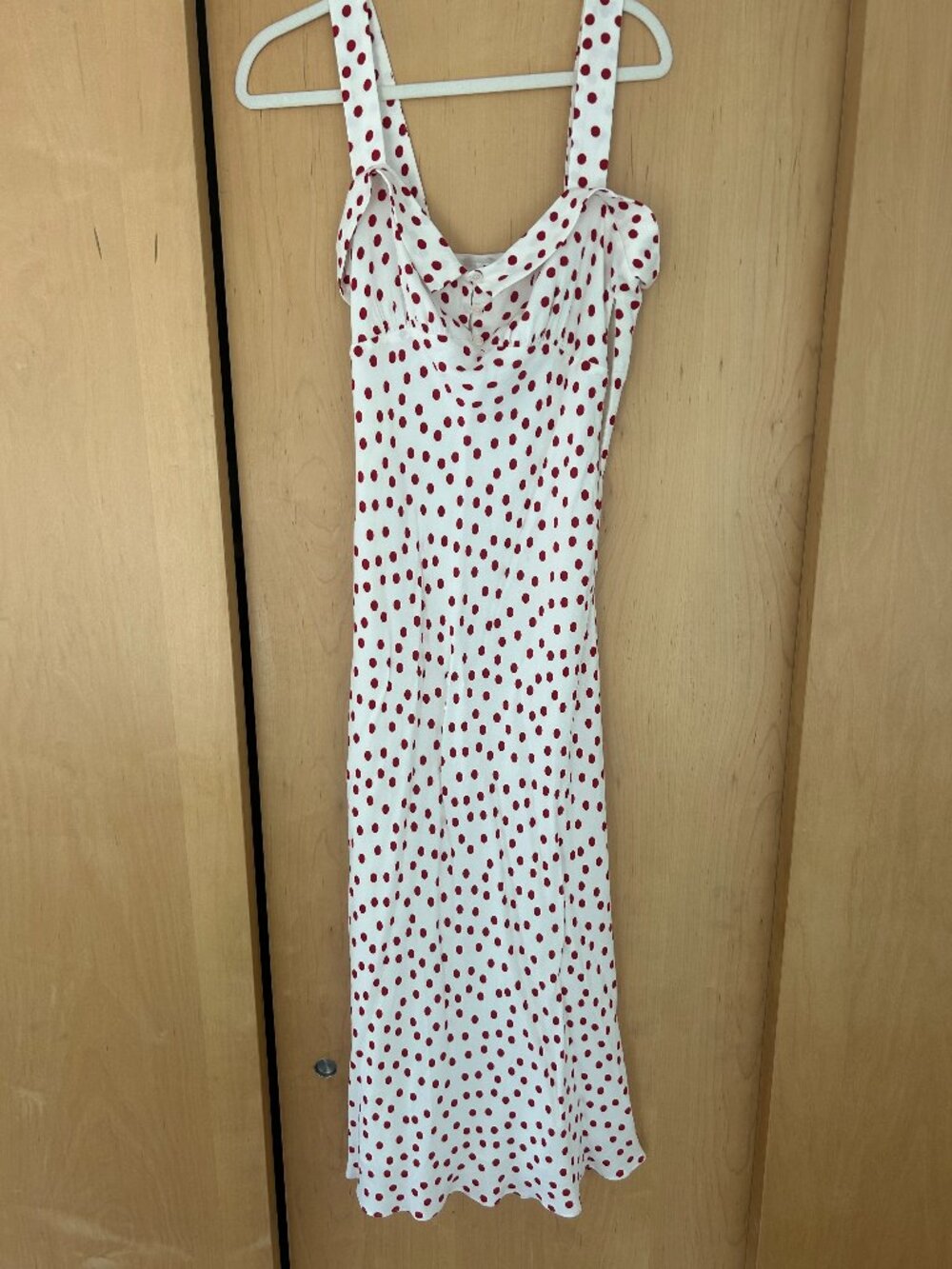 Reformation red and white polka dot dress